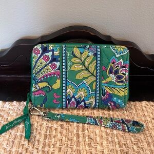 Vera Bradley Green Floral Wristlet